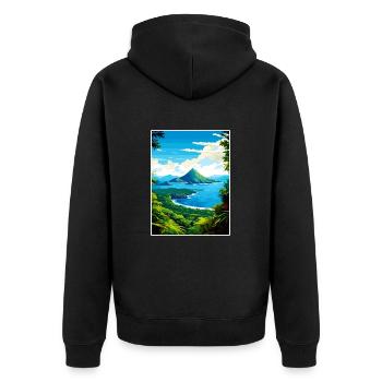 Saint Lucia Caribbean Vintage Travel Poster WPA - Unisex Premium Organic Zip Hoodie - black - Back - Nico (187cm)