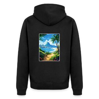 Rio De Janeiro Brésil Vintage voyage affiche WPA - Veste à capuche bio Premium Unisexe - noir - Dos - Nico (187cm)