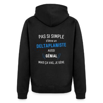 Deltaplaniste Génial - Veste à capuche bio Premium Unisexe - noir - Dos - Nico (187cm)