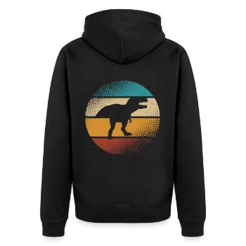 T Rex - Unisex Premium Organic Zip Hoodie - black - Back - Nico (187cm)