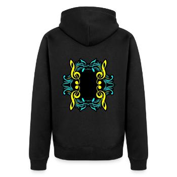 Clé de symbole de notes de musique - Veste à capuche bio Premium Unisexe - noir - Dos - Nico (187cm)