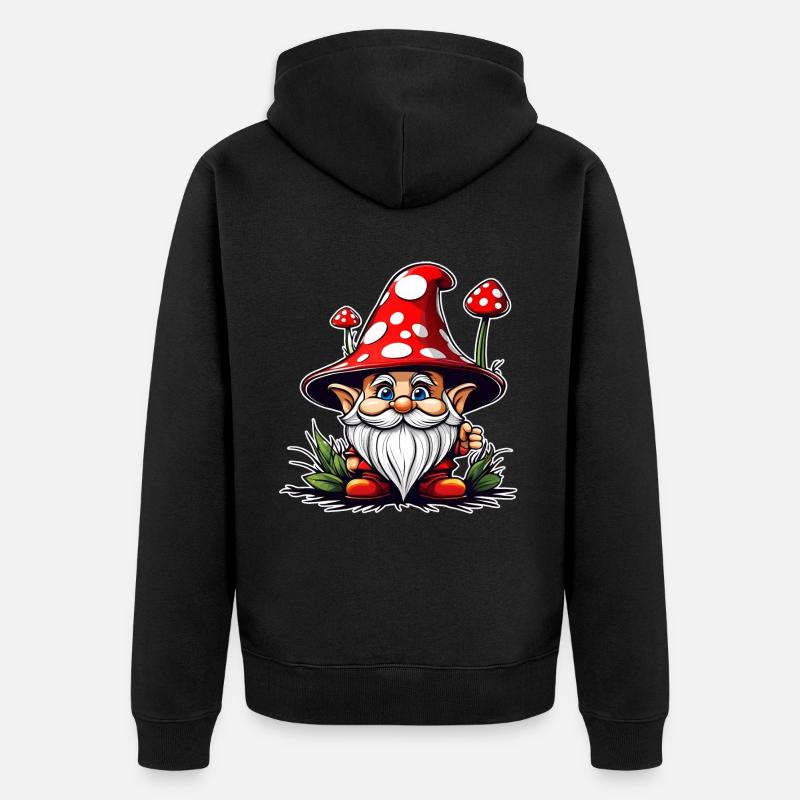 Mignon champignon lutin - Veste à capuche bio Premium Unisexe - noir