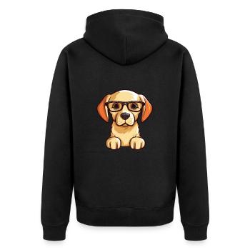 Labrador Retriever Dog Breed Watercolor Cartoon Ka - Unisex Premium Organic Zip Hoodie - black - Back - Nico (187cm)