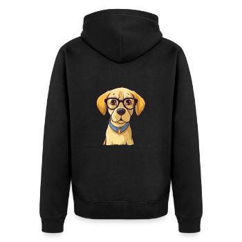 Labrador Retriever Chien Race Aquarelle Dessin animé Ka - Veste à capuche bio Premium Unisexe - noir - Dos - Nico (187cm)