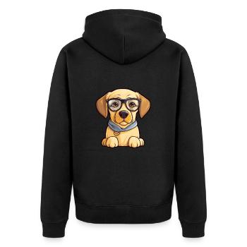 Labrador Retriever Hunderasse Aquarell Karikatur Ka - Unisex Premium Bio Zip Hoodie - Schwarz - Hinten - Nico (187cm)