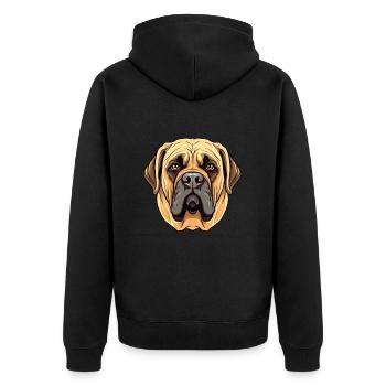 Englische Dogge Hunderasse Aquarell Cartoon Kawai - Unisex Premium Bio Zip Hoodie - Schwarz - Hinten - Nico (187cm)