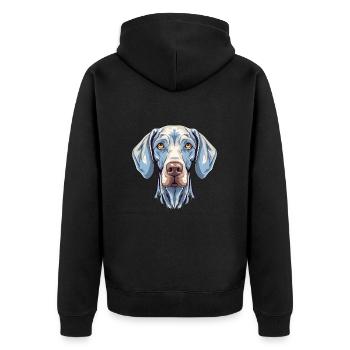 Braque de Weimar chien race aquarelle dessin animé Kawaii Col - Veste à capuche bio Premium Unisexe - noir - Dos - Nico (187cm)