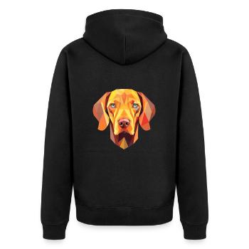 Vizsla chien race aquarelle dessin animé kawaii colorfu - Veste à capuche bio Premium Unisexe - noir - Dos - Nico (187cm)
