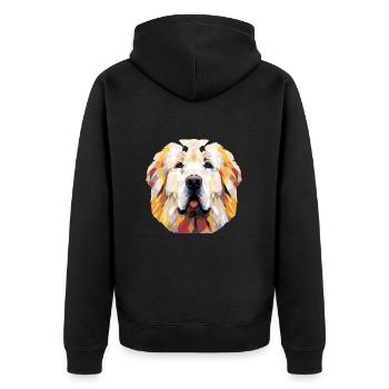 Grande race de chien des Pyrénées aquarelle dessin animé Kawaii - Veste à capuche bio Premium Unisexe - noir - Dos - Nico (187cm)