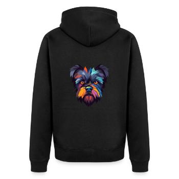 Affenpinscher chien race aquarelle dessin animé kawaii - Veste à capuche bio Premium Unisexe - noir - Dos - Nico (187cm)