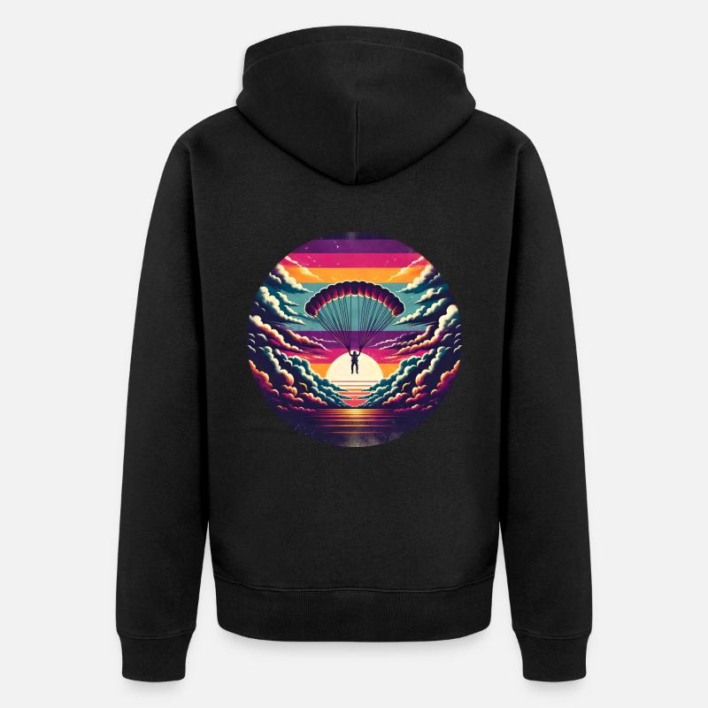 Parachutisme - Veste à capuche bio Premium Unisexe - noir