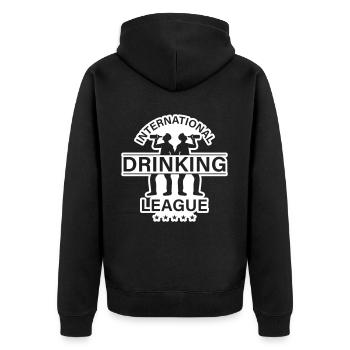 Dicton international sur la consommation d’alcool - Veste à capuche bio Premium Unisexe - noir - Dos - Nico (187cm)