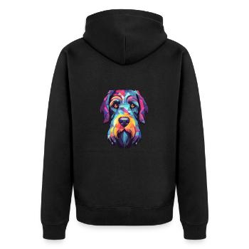 Riesenschnauzer Hunderasse Aquarell Cartoon Kawai - Unisex Premium Bio Zip Hoodie - Schwarz - Hinten - Nico (187cm)