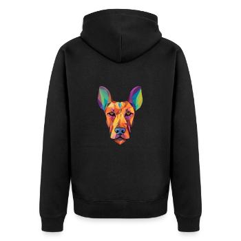Doberman Race Chien Aquarelle Dessin Animé Kawaii Couleur - Veste à capuche bio Premium Unisexe - noir - Dos - Nico (187cm)
