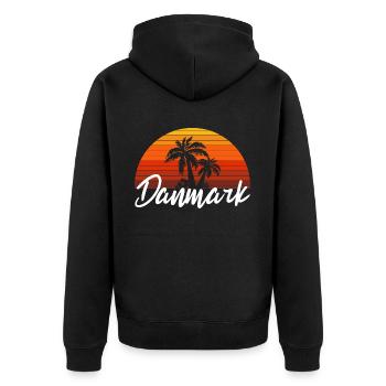 danmark - Unisex Premium Bio Zip Hoodie - Schwarz - Hinten - Nico (187cm)