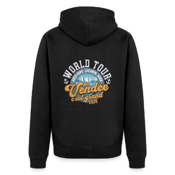 World tour regatta 2024 - Unisex Premium Organic Zip Hoodie - black - Back - Nico (187cm)