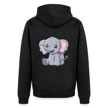 Éléphant mignon pour les enfants - Veste à capuche bio Premium Unisexe - noir - Dos - Nico (187cm)