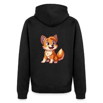Un chiot joyeux pour les amoureux des animaux - Veste à capuche bio Premium Unisexe - noir - Dos - Nico (187cm)