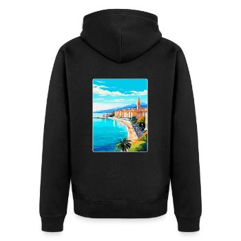 Nice France Vintage Poster Voyage WPA Art Souvenir - Veste à capuche bio Premium Unisexe - noir - Dos - Nico (187cm)