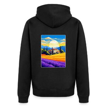 Provence Frankreich Vintage Reiseplakat Souvenir WPA - Unisex Premium Bio Zip Hoodie - Schwarz - Hinten - Nico (187cm)