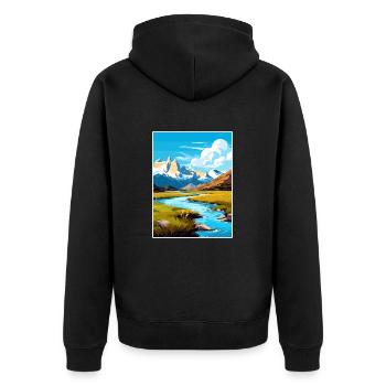Torres Del Paine Affiche de voyage vintage souvenir - Veste à capuche bio Premium Unisexe - noir - Dos - Nico (187cm)