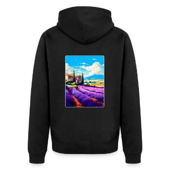 Provence Frankreich Vintage Reiseplakat Souvenir WPA - Unisex Premium Bio Zip Hoodie - Schwarz - Hinten - Nico (187cm)