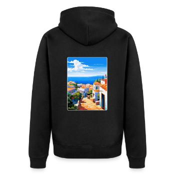 Costa de la Luz Espagne Affiche de voyage vintage WPA - Veste à capuche bio Premium Unisexe - noir - Dos - Nico (187cm)