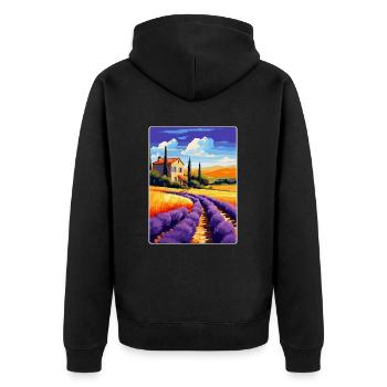 Provence Frankreich Vintage Reiseplakat Souvenir WPA - Unisex Premium Bio Zip Hoodie - Schwarz - Hinten - Nico (187cm)