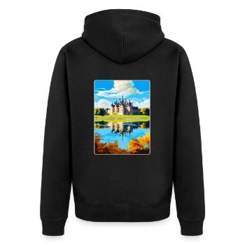 Vallée de la Loire France Affiche de voyage vintage souvenir - Veste à capuche bio Premium Unisexe - noir - Dos - Nico (187cm)