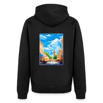 Nimes France Vintage Travel Poster WPA Souvenir - Unisex Premium Organic Zip Hoodie - black - Back - Nico (187cm)
