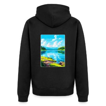 Lake Sainte Croix France Vintage Travel Poster WPA - Unisex Premium Organic Zip Hoodie - black - Back - Nico (187cm)