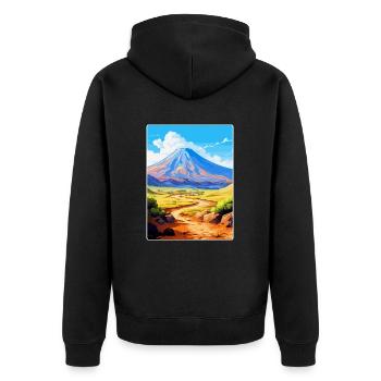 Parc national du Teide Espagne Affiche de voyage vintage - Veste à capuche bio Premium Unisexe - noir - Dos - Nico (187cm)