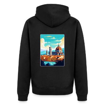 Florence Italy Vintage Travel Poster Souvenir WPA - Unisex Premium Organic Zip Hoodie - black - Back - Nico (187cm)