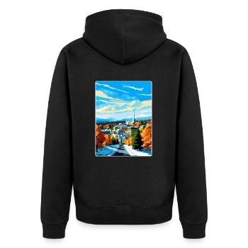 Lahti Finland Vintage Travel Poster WPA Souvenir - Unisex Premium Organic Zip Hoodie - black - Back - Nico (187cm)