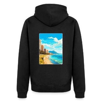 Alicante Espagne Affiche de voyage vintage Souvenir WPA - Veste à capuche bio Premium Unisexe - noir - Dos - Nico (187cm)