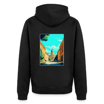 Potsdam Germany Vintage Travel Poster Souvenir WPA - Unisex Premium Organic Zip Hoodie - black - Back - Nico (187cm)