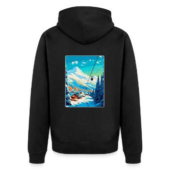 Méribel France Affiche de voyage vintage Souvenir WPA - Veste à capuche bio Premium Unisexe - noir - Dos - Nico (187cm)