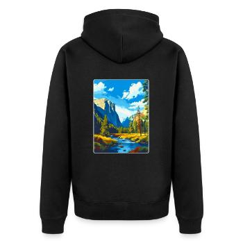 Parc national de Yosemite Californie Affiche de voyage - Veste à capuche bio Premium Unisexe - noir - Dos - Nico (187cm)
