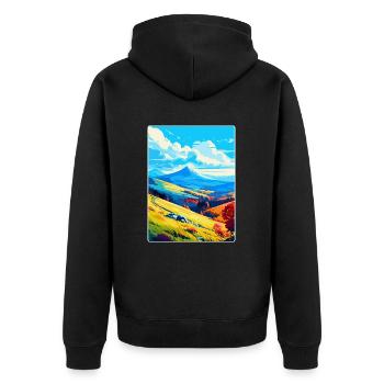 Bieszczady Pologne Affiche de voyage vintage souvenir - Veste à capuche bio Premium Unisexe - noir - Dos - Nico (187cm)
