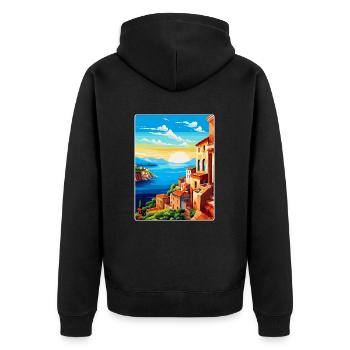 Sicily Italy Vintage Travel Poster WPA Souvenir - Unisex Premium Organic Zip Hoodie - black - Back - Nico (187cm)