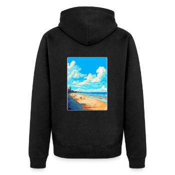 Affiche de voyage de Scheveningen Beach Netherlands WPA - Veste à capuche bio Premium Unisexe - noir - Dos - Nico (187cm)