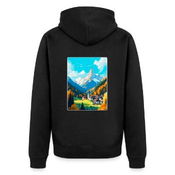 Berchtesgaden Allemagne Affiche de voyage vintage WPA - Veste à capuche bio Premium Unisexe - noir - Dos - Nico (187cm)