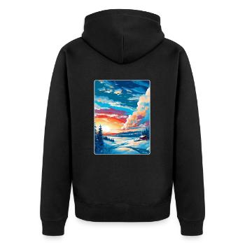 Kiruna Suède Affiche de voyage vintage WPA Souvenir - Veste à capuche bio Premium Unisexe - noir - Dos - Nico (187cm)