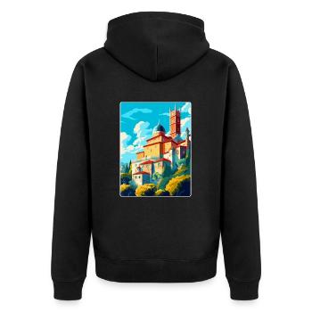 Sintra Portugal Affiche de voyage vintage Souvenir WPA - Veste à capuche bio Premium Unisexe - noir - Dos - Nico (187cm)