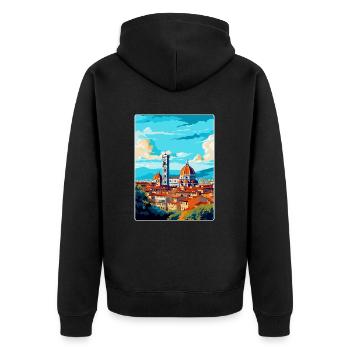 Florence Italy Vintage Travel Poster Souvenir WPA - Unisex Premium Organic Zip Hoodie - black - Back - Nico (187cm)