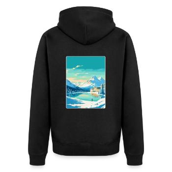 St Moritz Suisse Affiche de voyage vintage WPA - Veste à capuche bio Premium Unisexe - noir - Dos - Nico (187cm)