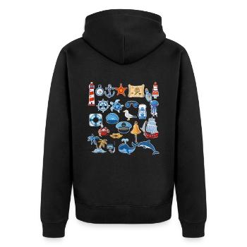 Nautical spirit for summer time - Veste à capuche bio Premium Unisexe - noir - Dos - Nico (187cm)