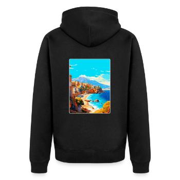 Crète Grèce Affiche de voyage vintage WPA Souvenir - Veste à capuche bio Premium Unisexe - noir - Dos - Nico (187cm)