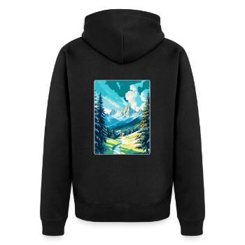 St Moritz Suisse Affiche de voyage vintage WPA - Veste à capuche bio Premium Unisexe - noir - Dos - Nico (187cm)