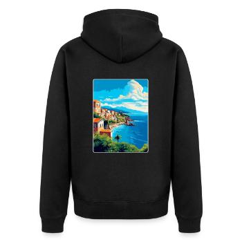 Sicily Italy Vintage Travel Poster WPA Souvenir - Unisex Premium Organic Zip Hoodie - black - Back - Nico (187cm)